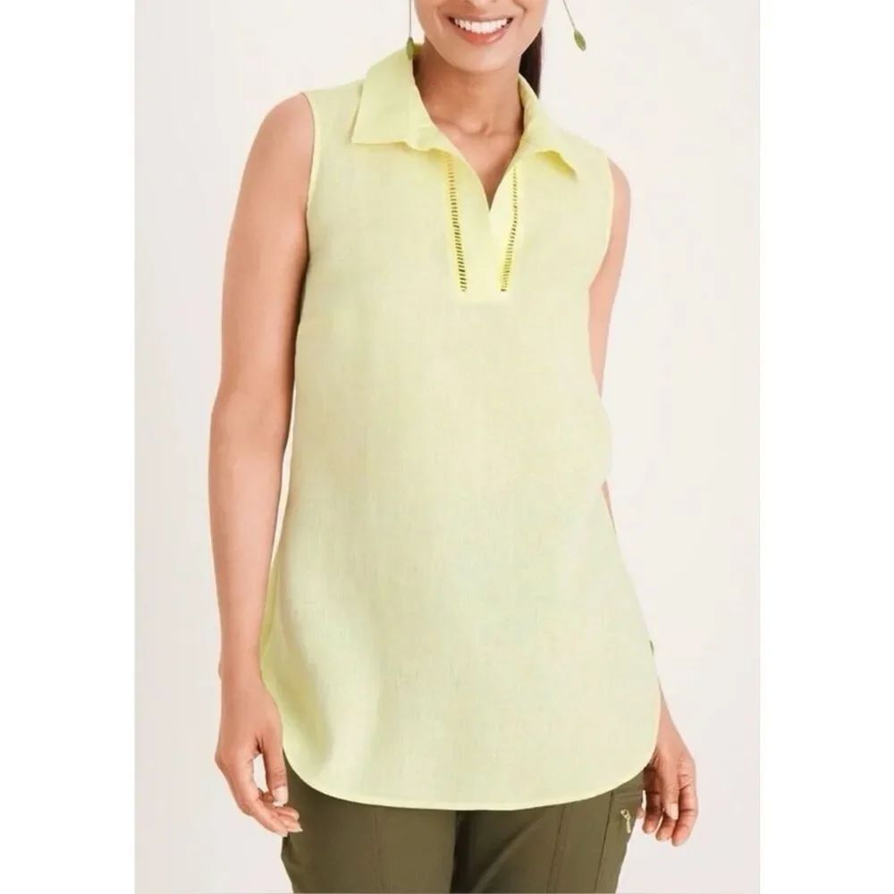 Chico’s Linen No Iron FreshChic Sleeveless Blouse